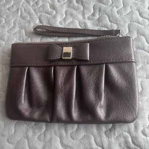 Chic Dark Brown Wristlet with Bow Detail